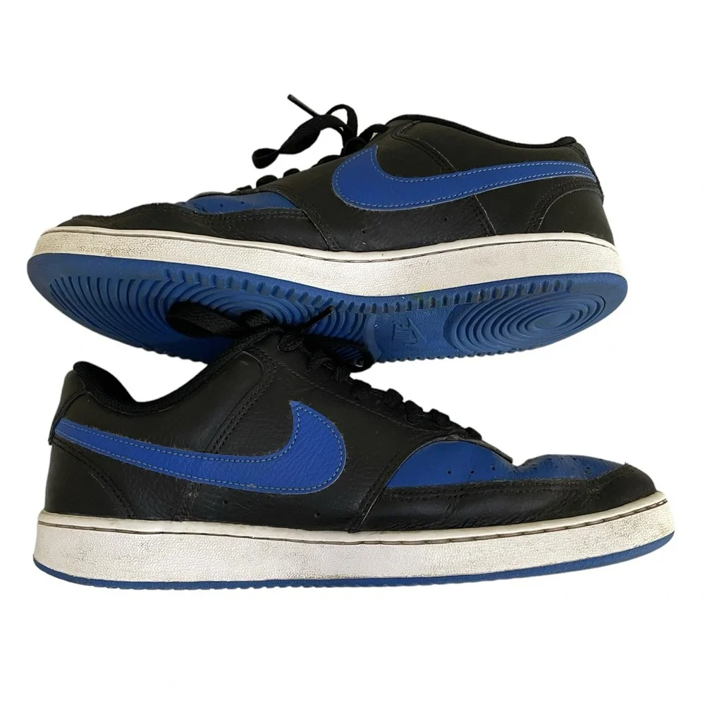 NIKE COURT VISION LOW SNEAKERS Size 8.5 Black Blue